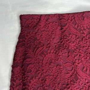 Burgundy lace skirt